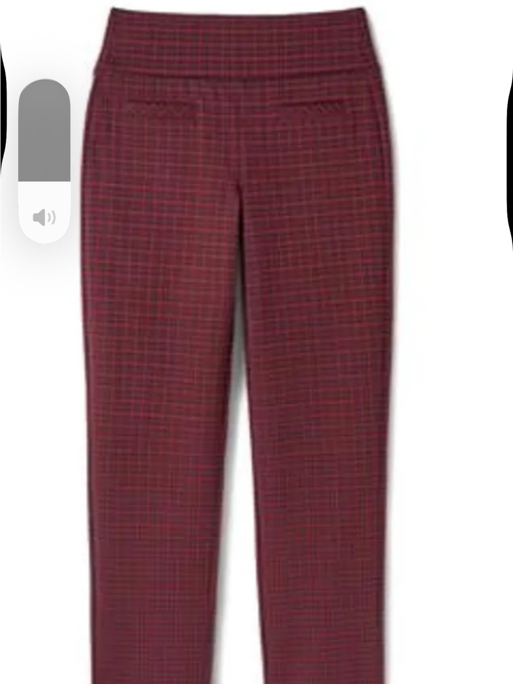 CAbi KIT Burgundy Plaid Slim Ponte Pants MEDIUM GUC